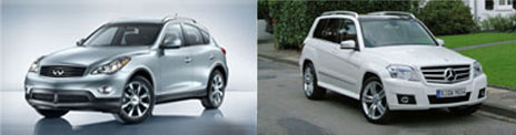 2011 infiniti EX35 vs 2011 Mercedes Benz GLK350